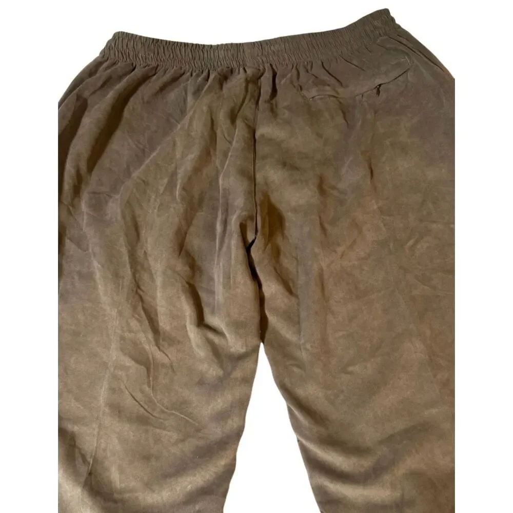 Weekendz off brown elastic waist pull on drawstring joggers pants 38x32 XL
